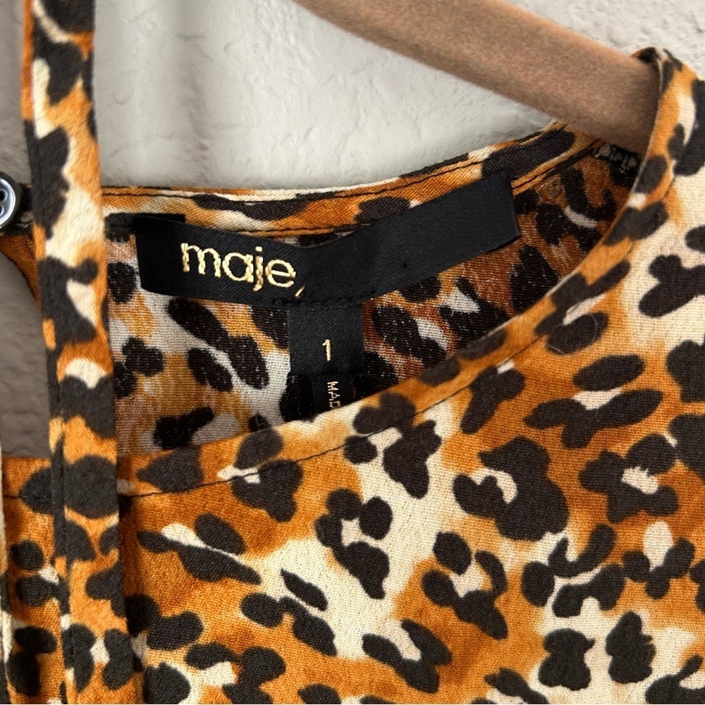 NWT Maje Leopard Print Crepe Top⭐️ - Picture 3 of 5